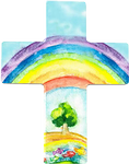 Holzkreuz Regenbogen