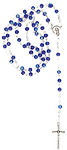 Rosenkranz Glas- Perle dunkelblau